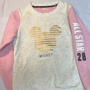 ⭐️ Disney Mickey Mouse Pink and Cream Sweatshirt with All Star Design